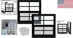 Flush Mount 16” x 16” Shed Windows – Black Aluminum, Screen & Installation Kit