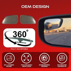 Convex Blind Spot Mirrors 2 Pack – Car Side Mirror Blindspot Elim Color: Sedan