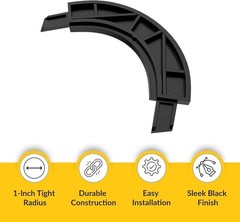 2x Screen Corner Black ABS, 1-11/16″ Radius Corner Connector for RV Window