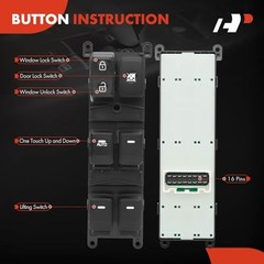Master Power Window Switch 93570-1W155 for Kia Rio 2013-2014 Driver Side