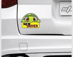 New Adorable Cartoon Turtle Safety Decal for Teen Drivers – Viny Style: Turtle
