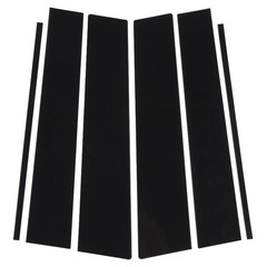 6 Pcs Glossy Black Pillar Door Trim With Window Pillar Post Protector Cover RCJG