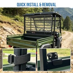 Rear Windshield for Mule 4000 4010, 1/5″ Thick One-piece Rear Window Clear