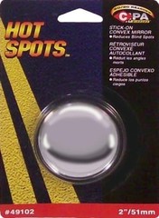 49102 2″” HotSpots Round Stick-On Convex Mirror, blackSize: 2 Inches (Pack of 1)