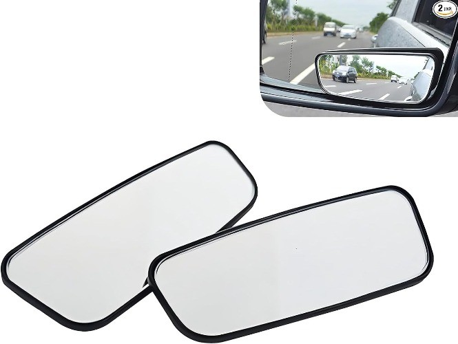 2-Pack Framed Rectangular Blind Spot Mirrors, Adjustable HD Convex Wide Angle Re