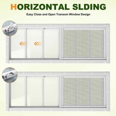 2 Pack Shed Windows, 10″X29″ Sliding Windows with Tempered Glass & Fiberglass Sc