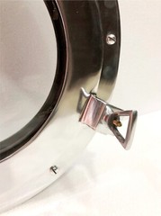 15″ Canal Boat Porthole Window Silver Nickel Door Window Glass Porthole
