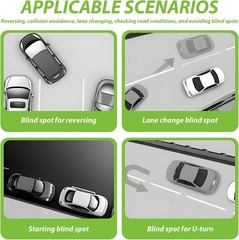 2Pcs Blind Spot Mirror for Car, HD Glass Frameless Convex 360° Wide Angle Adjust