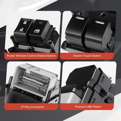 Front Left Side Power Master Window Switch Compatible with Honda Accord Sedan EX
