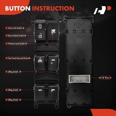 Master Power Window Switch Compatible with Kia Rio 2012-2017, 18 Blades,