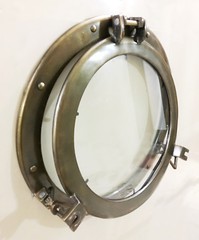 Canal Boat Antique 17″ Porthole-Window Ship Round Glass Wall Decor Porthole