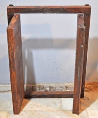 Antique Wooden Large Wall Décor Window Panel Frame Original Old Fine Metal Work