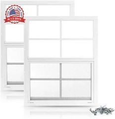 PRO FLEX 2 Pack Shed Window 18″ x 23″ – Ultra Thick White Aluminum Flush Mount w