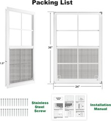 Tempered Glass Flush Mount Shed Windows – 2-Pack for Enhanced Ventilation