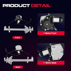 Rear Driver Side Power Window Regulator with Motor (2 Pins) Rear Driver (LH)