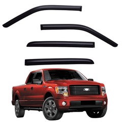 Window Visors Rain Guards fits 2009-2014 Ford F150 SuperCrew Cab, Out-Channel…