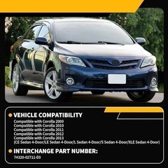 Gray Sun Visor Left Driver Compatible with Corolla 2009 2010 2012 2013