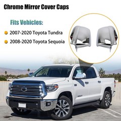 AUCERAMIC Chrome Plated Mirror Covers Trims for 2007-2021 Toyota Tundra for 2…