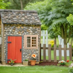 Mini House Adornment Mini Blank Window Model Uncolored Wooden Window
