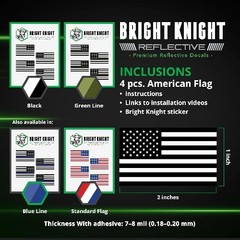 Reflective American Flag Decal Sticker, 2″ x 1″ Red White Blue Mirrored Retro-Re