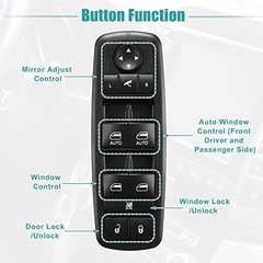 Front Left Driver Side Master Power Window Switch Fit for Ram 1500 2500 3500
