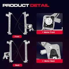 Rear Driver Side Power Window Regulator with Motor (2 Pins) Rear Driver (LH)