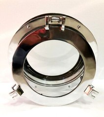 15″ Canal Boat Porthole Window Silver Nickel Door Window Glass Porthole