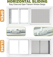 2 Pack Shed Windows, 10″X 18″ White Sliding Window Suitable for Chicken Coop, Sh