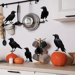 WINDOW & WALL DECOR REALISTIC CROW STICKERS GOTHIC RAVEN SELF ADHESIVE