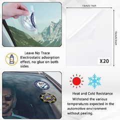 20-Piece 5×6 Inch Static Cling Vinyl Window Film, Clear Windshield Protection St