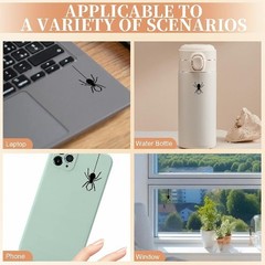 Spider Vanity Mirror Decal Sticker, 3PCS Waterproof Rearview Mirror Decor for Ca