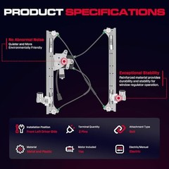 Front Driver Side Power Window Regulator with Motor (2 Pins) Front Driver (LH)