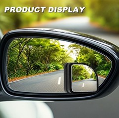 2PCS Fan-Shaped Blind Spot Mirrors for Cars, Universal 360-Degree Convex Wide An