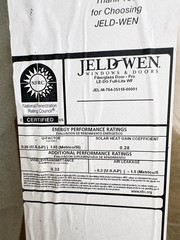 JELD-WEN White Fiberglass Full Lite Low-E Double-Pane Window 78.4×35.1