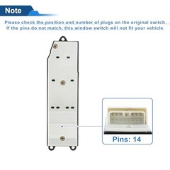 Front Left Driver Side Power Window Switch for Lexus ES300 1991-1996 Window