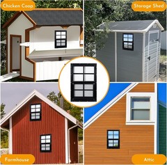 2 Pack Shed Windows 14” x 21” Household Windows W/ Tempered Glass & Fiberglass