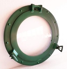 12″ Maritime Antique Green Patina Nautical Porthole Round Window Glass Nautical
