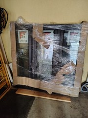 United 4800 Fixed Home Window 71.5×61.5 Black/White Vinyl Low-E Double Pane