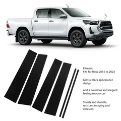6 Pcs Glossy Black Pillar Door Trim With Window Pillar Post Protector Cover RCJG