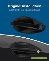 Exterior Door Handle, Front Driver Left Side, Black Plastic, 2003-2008