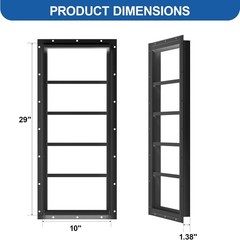 Modern 10″x29″ Transom Windows with Durable Aluminum Frame – Set of 2 in Black