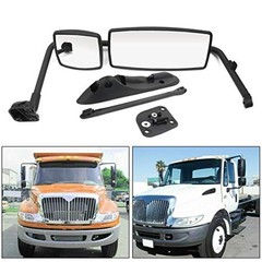 Door Mirror with Arm Black Fit for International 4300 4400 7400 7600 left side