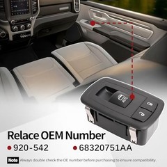 Passenger Side Power Window Switch Bezel Compatible with Dodge RAM 1500 2019