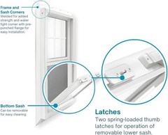 Vinyl Mobile Home Window 3/4″ Insulated Thermopane, Tilt Sash, Screen Included