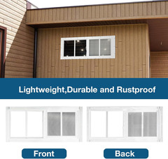Shed Windows 2 Pack, 10″X23″ Sliding Windows Transom Window with Tempered