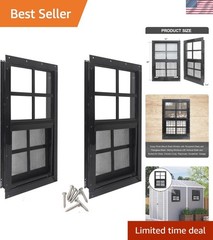 Versatile 12″ x 18″ Tempered Glass Windows for Sheds, Coops & Garages – 2 Pack