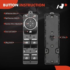 3-Pin Master Power Window Switch for Lincoln MKZ 2013-2020 MKC