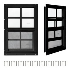 2 Pack 24″ x 36″ Sliding Windows with Tempered Glass for Shed