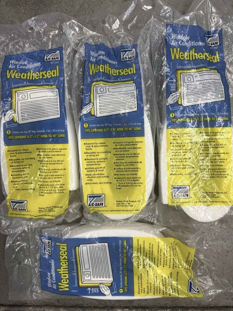 AC Safe Window Air Conditioner Weather Seal Plastic White AC-401 Lot of 4 New