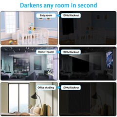 100% Blackout Roller Window Blind with Hook & Loop Tab for Nursery Bedroom RV